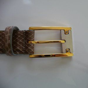 CARLISLE NEW GENUINE SNAKE SKIN GOLD SILVER BUCKLE WOMENS BELT SIZE S